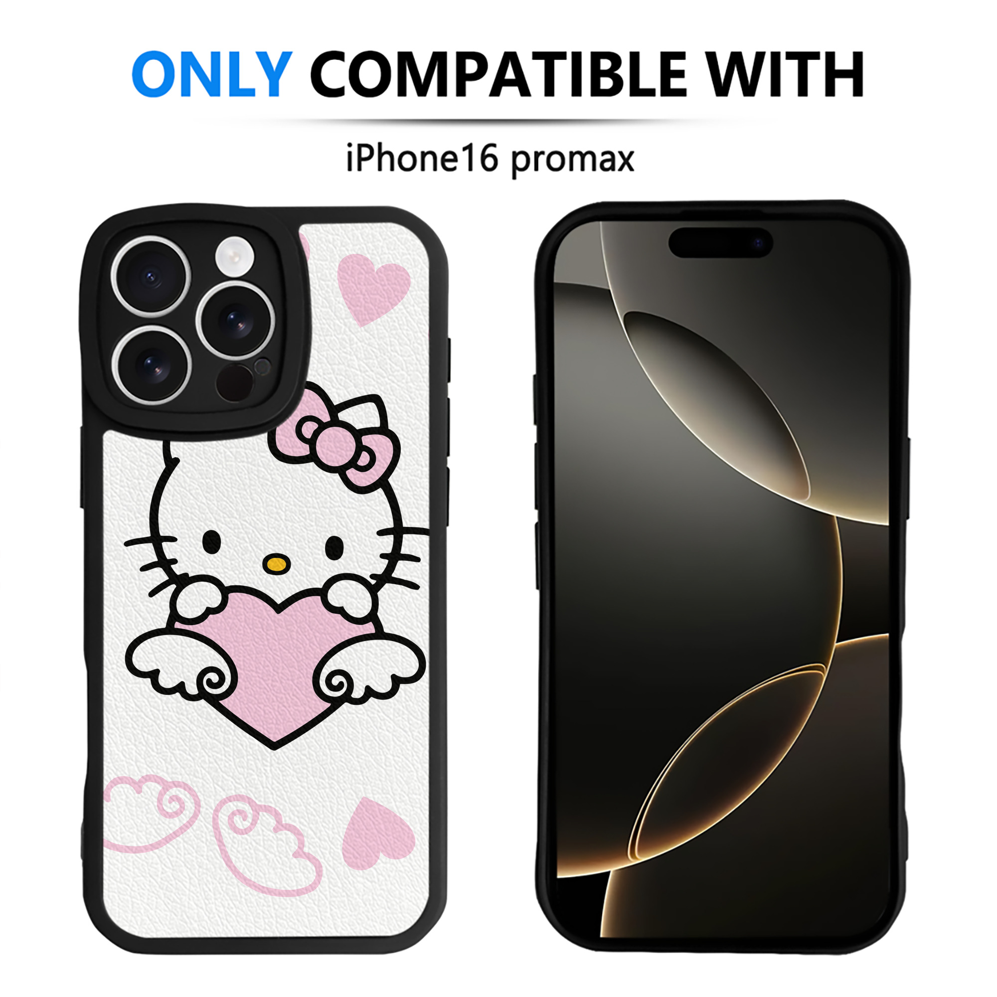 （画像用） Hello Kitty ハローキティ 【iPhone 16シリーズ対応】シリコンスマホケース（レザー調） 材質：シリコン